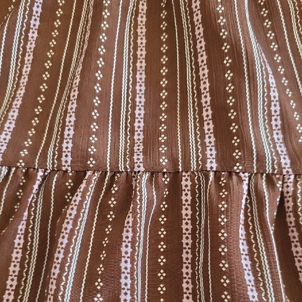 SHEIN Brown and White Halter Tiered Sundress - Picture 4 of 6